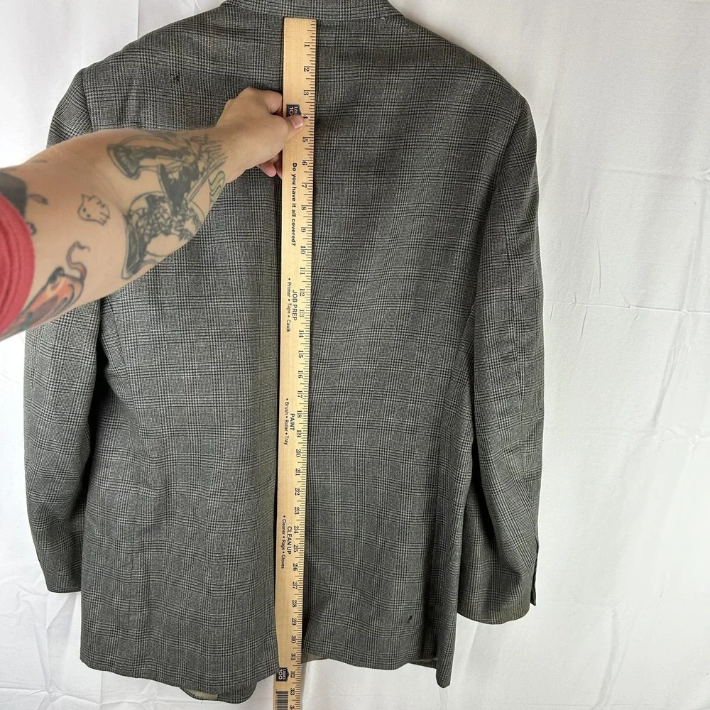 Brooks Brothers Blazer Mens‎ 43 Regular Gray Glen Plaid Worsted Wool Sport Coat